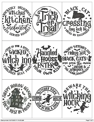 Halloween Round Quotes Collection Embroidery Machine Designs Collection Pes • $7.95