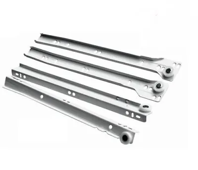 Metal Roller Bottom Fix Drawer Runners - White - 450mm • £2.35