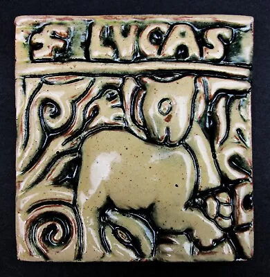 2011 Moravian F Lucas High Relief Tile_Bucks County PA_4.5 X4.5  Signed • $19.50