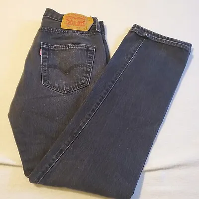 LEVIS 501 Black Jeans Straight Leg Button-Fly Denim Mens Size 30x30 (30x32 Tag) • $24.99