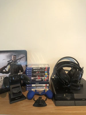 $275 • Buy Sony PlayStation 4 500GB Gaming Console Bundle 11 Games, 2 X Head Sets