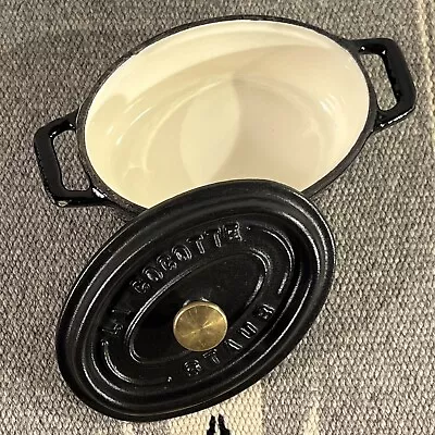 STAUB Cast Iron Oval Mini Cocotte 11cm 0.25 Qt Black • $85