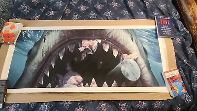 Jaws Shark Movie Art Print Poster Mondo Eyes Without Face EWAF Jason Edmiston • $395