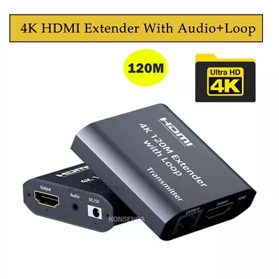 4K HDMI Extender 120M With Loop Audio; 1080P HDMI RJ45 Extender 60M Over CAT5e/6 • $24.99