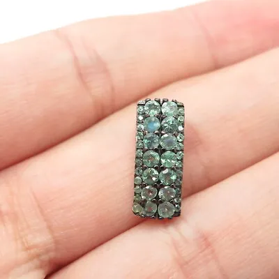 925 Sterling Silver Lab-Created Green Sapphire Slide Pendant • $27.95