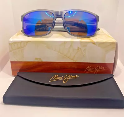 NEW Maui Jim Pokowai Arch Blue Hawaii/Tanslucent Matte Grey Sunglasses B439-11M • $219