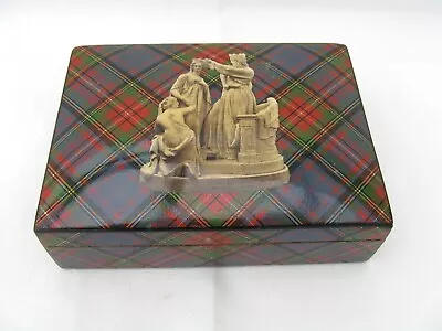 Scottish Tartan Ware Box Mauchline Ware ALBERT Tartan Antique Treen Box. VGC. • £285