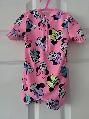 £1.99 • Buy Cute Baby Girls 6-9 Months Swimming Costume One Piece Minnie Mouse Matalan 