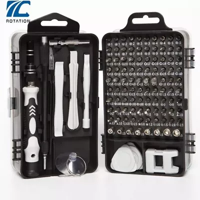 117PC Mini Micro Precision Screwdriver Set Ext Bar & 98 Bits Pry Tools Tweezers • $25.95