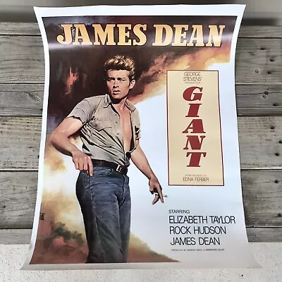 Vintage 1986 James Dean Movie Poster “Giant” Warner Bros 20 X 28” • $25