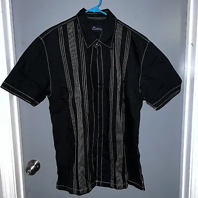 Men's Malibu Cowboy Short Sleeve Button Down Black Shirt XL • $12