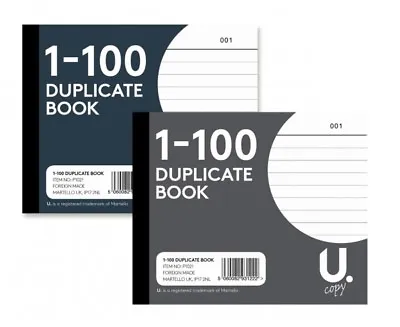 Half Size Duplicate Receipt Book Numbered Cash 1 - 100 Pages Pad Carbon Invoice • £2.99