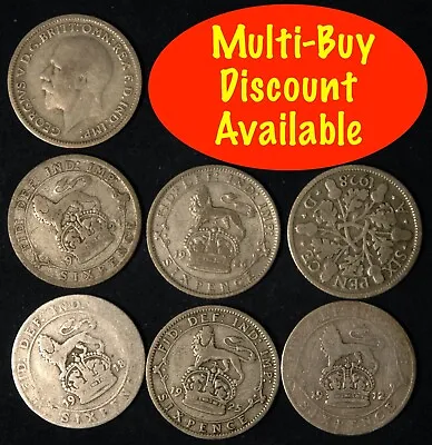 £1.49 • Buy Sixpence 1911  -  1936 George V Silver Choose Your Date Lucky Weddings Birthday