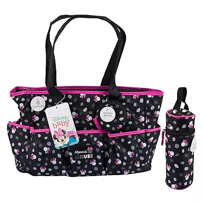 Disney Minnie Mouse Multi Piece Diaper Bag Set With Minnie Mouse Toss Heads Prin • $22.77