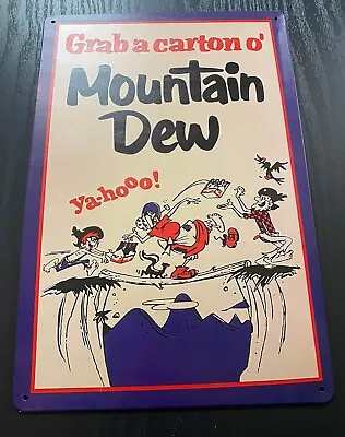 Mountain Dew Metal Sign - Vintage Retro - Man Cave - Poster Wall Hanging Soda • $6.99