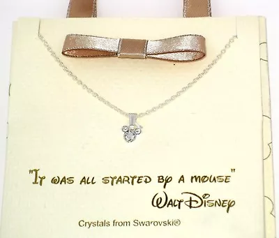 Disney Park Necklace ✿ Mickey Mouse Head Ears Made With Crystals From Swarovski • $17.95