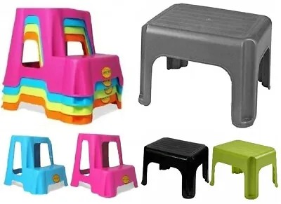 £7.95 • Buy Plastic Dual Step Up Stool Children Kids Ladders Kitchen Toilet Potty Training