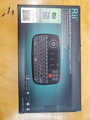 Rii I4 Mini Wireless + Bluetooth Keyboard With Touchpad Blacklit Portable  • $32.95