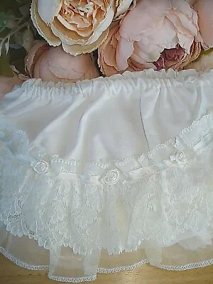 Baby Knickers Pants White Pink Cream Lace Frill Organza Ribbon Roses 0 3 6 12 18 • £7.49