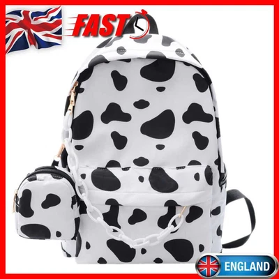 £12.90 • Buy Casual Nylon Shoulder School Bag Cow Print Student Travel Backpacks (White)
