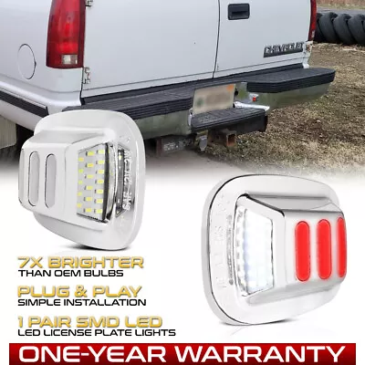 RED STRIP LED Chrome License Plate Tag Light Lamp For 88-00 Chevy GMC C/K Pickup • $14.99