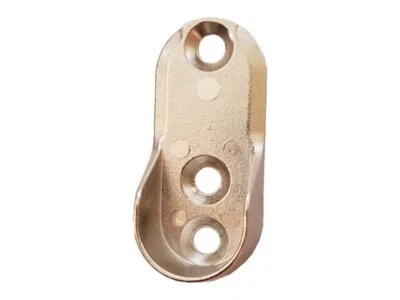 OVAL WARDROBE RAIL END SUPPORTS Brackets 3 Hole 15mm Wide Nickel Plated Silver • £3.49