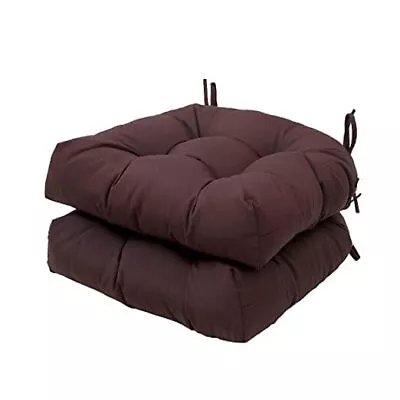 Seat Cushions 19 X19 X4” Patio Chair Seat Pads Set Of 2 Thick 19 X 19 In Brown • £62.30