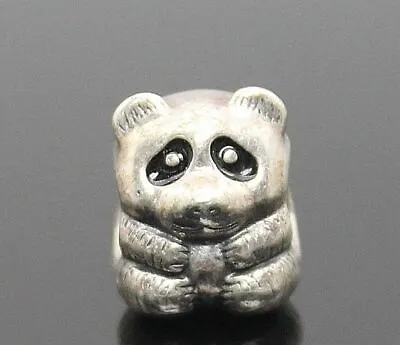 Authentic Pandora Ale Enchanting Black Enamel Panda Sterling Silver Bead Charm • £46.51