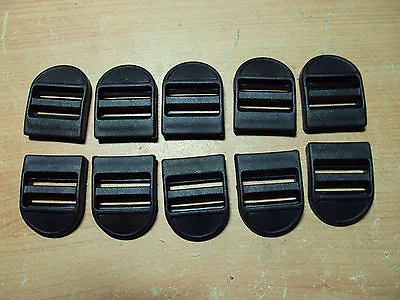 10pcs.  Black Plastic Ladderlock Buckles For Webbing - 30mm   P-2  • £3.09