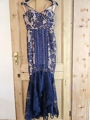 Jarlo EU36 Mermaid Style Navy & Pink Long Evening Dress • £30.04