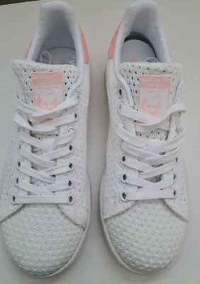 $35 • Buy Adidas Stan Smith - White And Pink Mesh Sneakers - US Size 7, Brand New