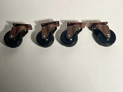 Vintage Copper Finish Swivel Casters (4) 2 Inch Wheels • $28.95
