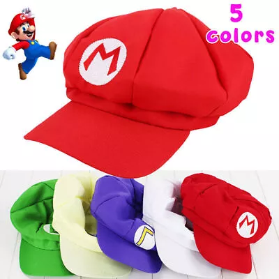 Super Mario Bros Costume Luigi Wario Waluigi Embroidered Newsboy Hat • $5.99