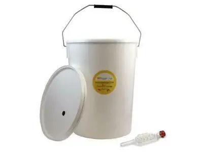 25 Litre Food Grade Fermentation Vessel Bucket Bin & Airlock Fermenting Homebrew • £15.25