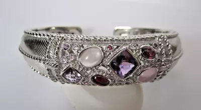Judith Ripka Sterling Silver & Gemstone Cuff Bracelet - NEW • $209.99