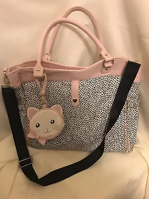 Betsey Johnson Roll Out Diaper Bag Pink Blush Weekender Bag W/ Pacifier Holder • $59.99
