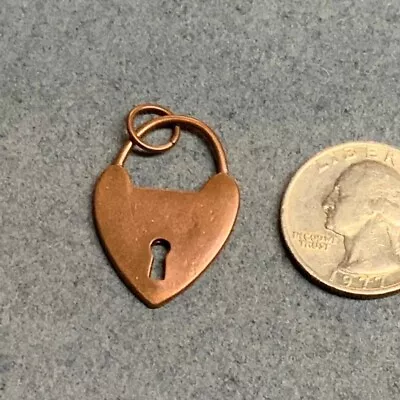 Copper Heart Pendant Lock Key Hole Victorian Valentine Love Retro BoHo Vintage • $19.96