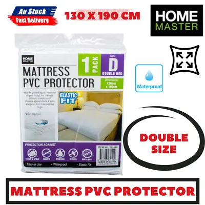 $15.89 • Buy PVC Double Bed Mattress Protector Cover Waterproof 130x190cm Fitted With Elastic