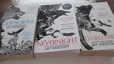 3 X Nevernight Chronicles By Jay Kristoff  P/B Godsgrave & Darkdawn  & NEVERNIGH • $45