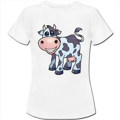 Black & White Cow Womens Boyfriend Fit T-Shirt • £5.99