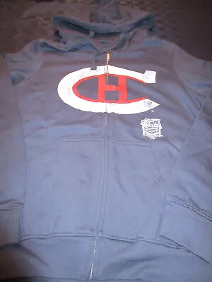 New Womens Giii Montreal Canadiens Hockey Zip Front Hooded Sweatshirt Blue Lg • $20.69
