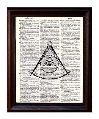 Illuminati Mason - Dictionary Art Print Printed On Authentic Vintage Dictionary • $8.99