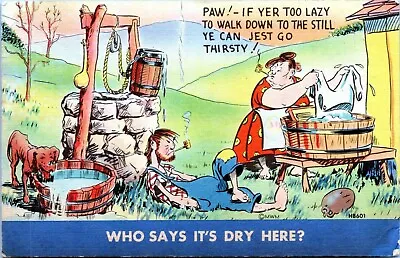 Hillbillies Lazy Drunk Paw Ma Washing Clothes 1943 Comic Linen Postcard LK • $8.99