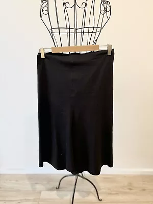 Bassike Bonded Black Midi Skirt Size 2  • $40