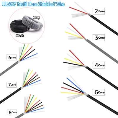 UL2547 Multi Core Signal Control Cable 18~28AWG Shielded Wire 2/3/4/5/6/7/8 Core • $14.31