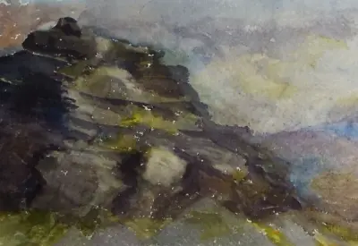 Original Watercolour 'Dartmoor Tor' C1900 Artist Unknown • £33