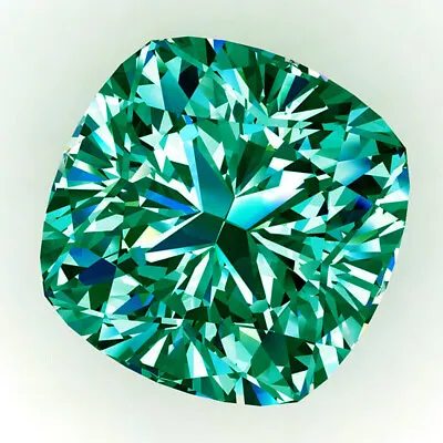 11.01 Ct 13 Mm Vvs1 Vivid Blue Color Cushion Loose Moissanite Diamond For Rings • $0.99