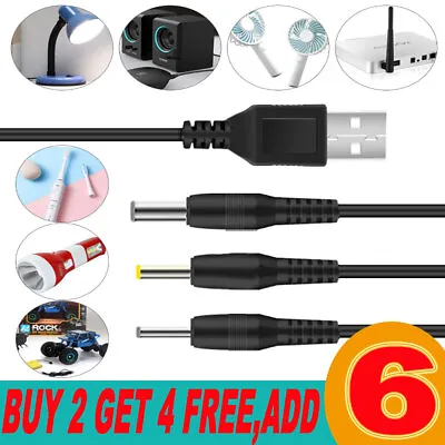 USB To 2.0-3.5mm Barrel Jack Charger Plug Male DC Power Adapter Cable Lead Wire • £2.72