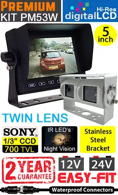 £236 • Buy Easy-Fit Hi-Res 5  Dash + White Twin Lens Reversing Rearview Camera Kit - PM53W