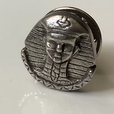 Mason Masonic Pharoah Head Vintage Pewter Lapel Tie Pin Tack • $12.95